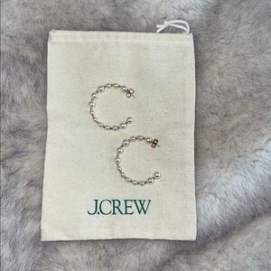 J Crew Pearl Hoop Earrings